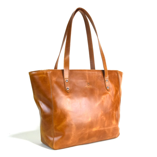 Concealed Carry Hand Bag in Cognac Genuine Leather - Final Sale: No Returns or Exchanges