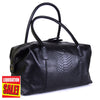 Expandable purse in Black Embossed Leather - FINAL SALE - no exchange