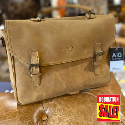 Nevada Messenger Bag in Suede Leather Tan Color - Final Sale: No Returns or Exchanges - gorgeous!!!