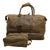 Weekender Bag with shoe compartment in brown color suede Leather - Professional Players Favorite - concealed carry!