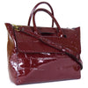 Foldover Tote in Cherry Embossed Leather