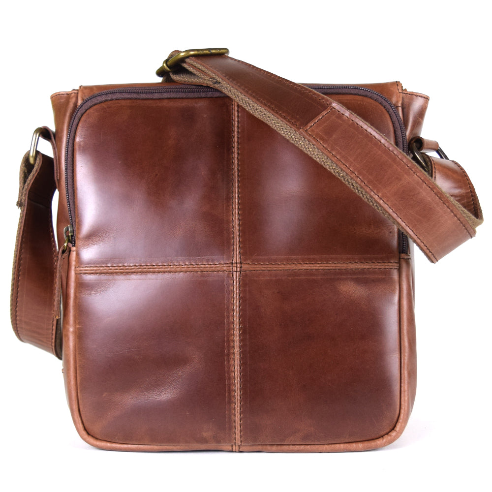 Urban Messenger Bag in Rustic Brown Leather - Cncled Carry - Final Sale: No Returns or Exchanges