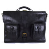 Indiana Briefcase in Black Embossed Leather - FINAL SALE - no exchange