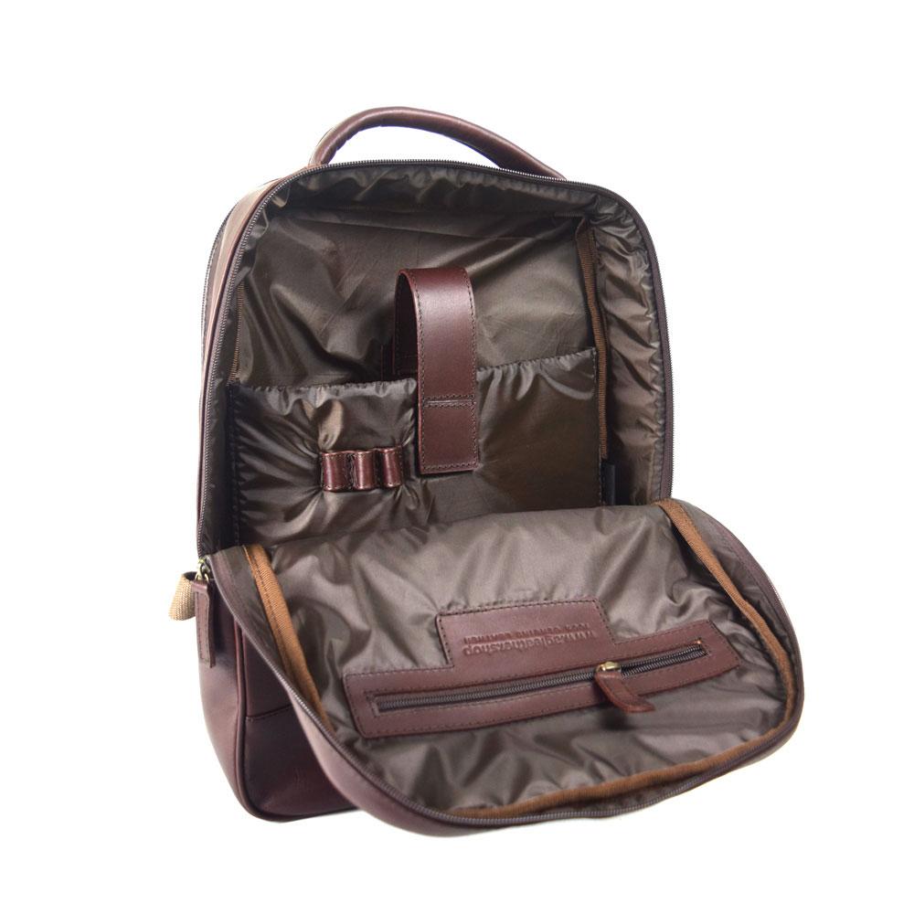 Double compartment backpack
 in Dark Wine Leather