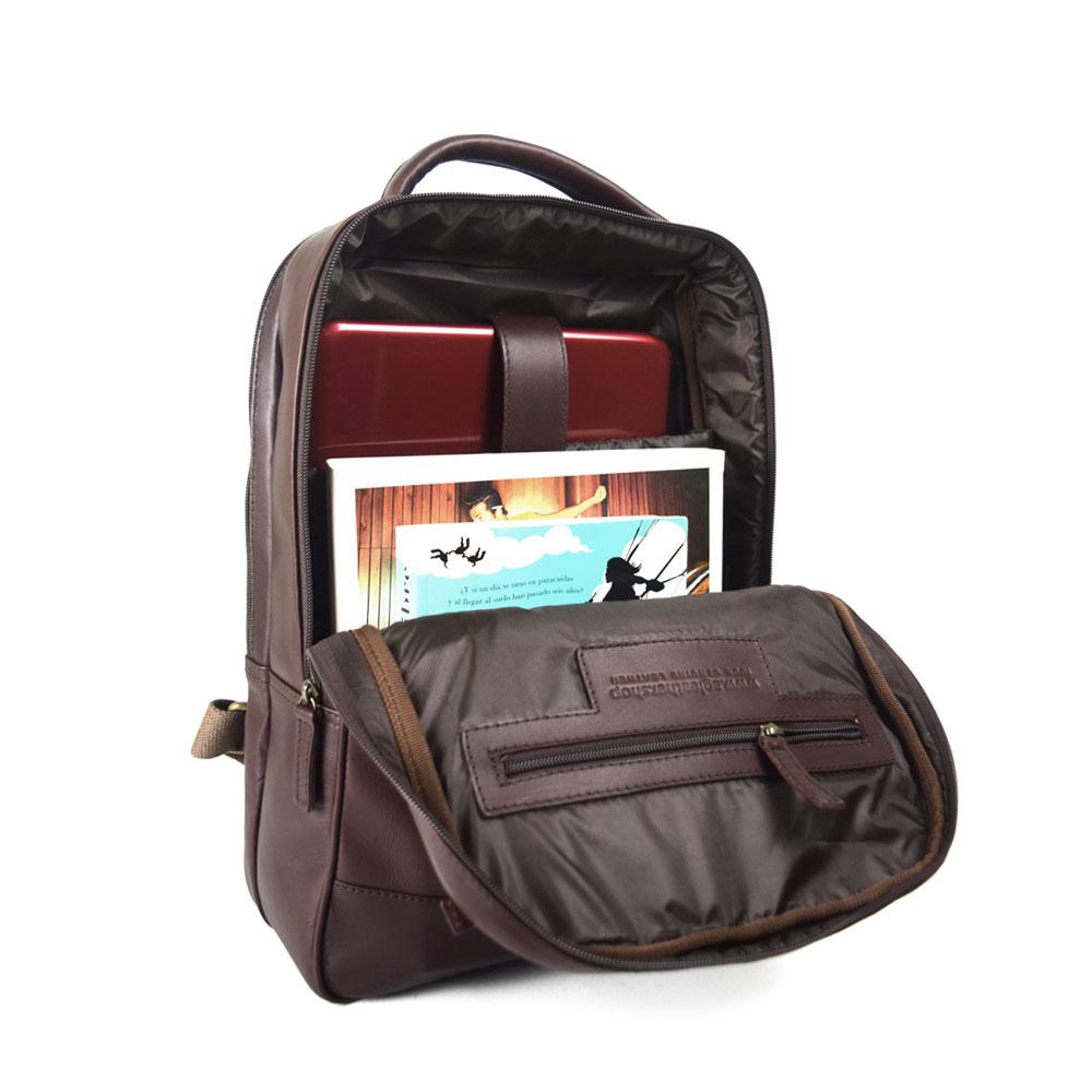 Double compartment backpack
 in Dark Wine Leather