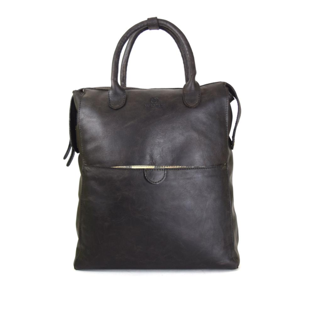 Convertible Backpack in Aged Dark Brown Leather - Final Sale: No Returns or Exchanges