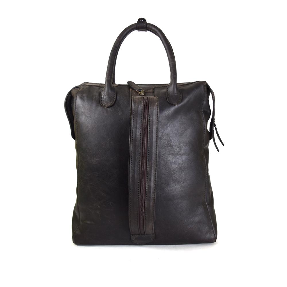 Convertible Backpack in Aged Dark Brown Leather - Final Sale: No Returns or Exchanges