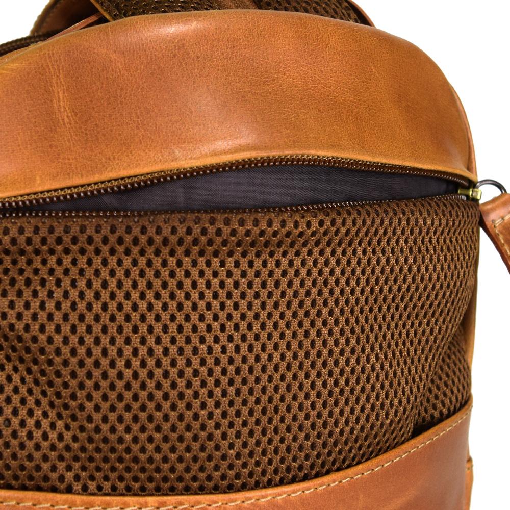 Crossbody - compact Backpack in Cognac Leather