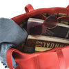 Elegant Shopper Tote in Rustic Red Leather - Final Sale: No Returns or Exchanges