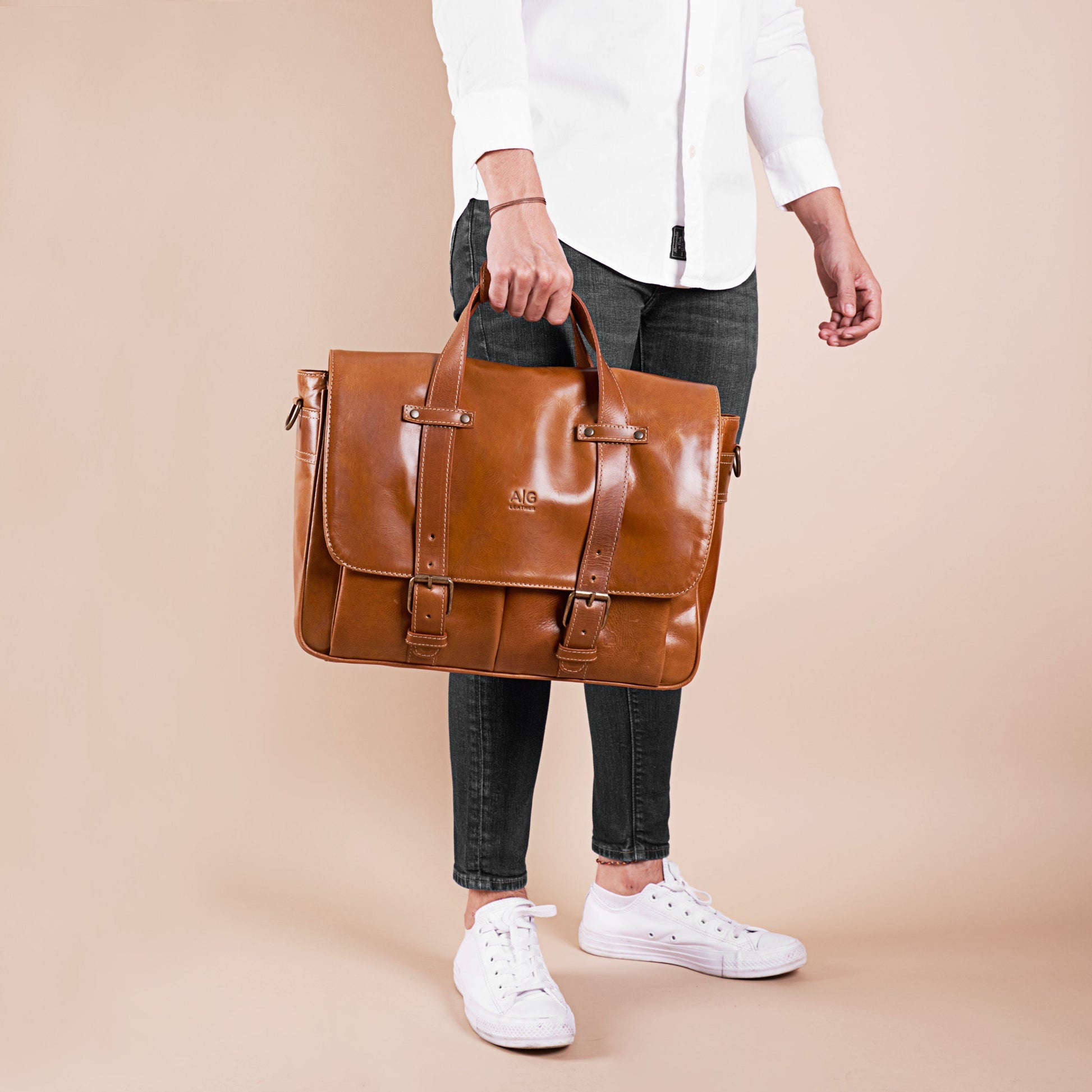 Briefcase - Montana Portfolio Briefcase In Cognac Leather