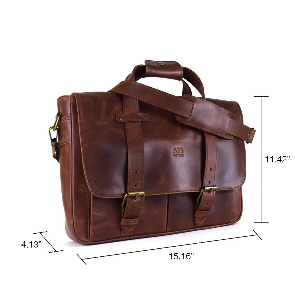 Montana Portfolio Briefcase in Rustic Brown Leather