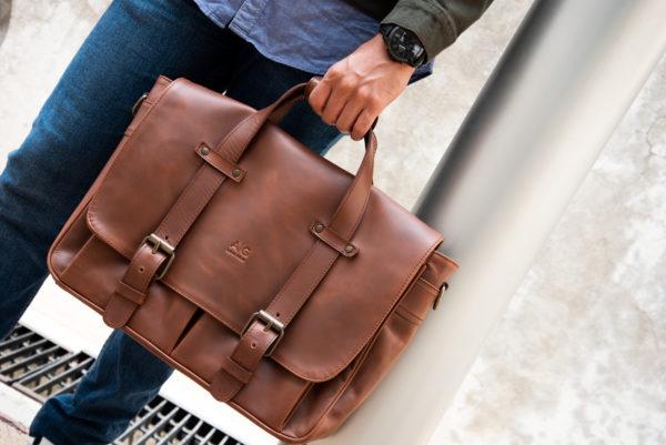 Montana Portfolio Briefcase in Rustic Brown Leather