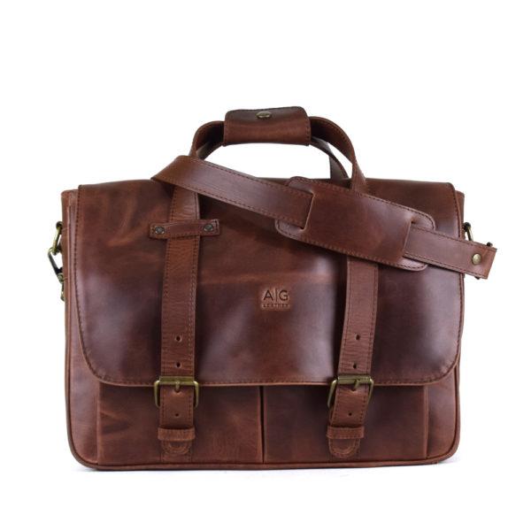 Montana Portfolio Briefcase in Rustic Brown Leather