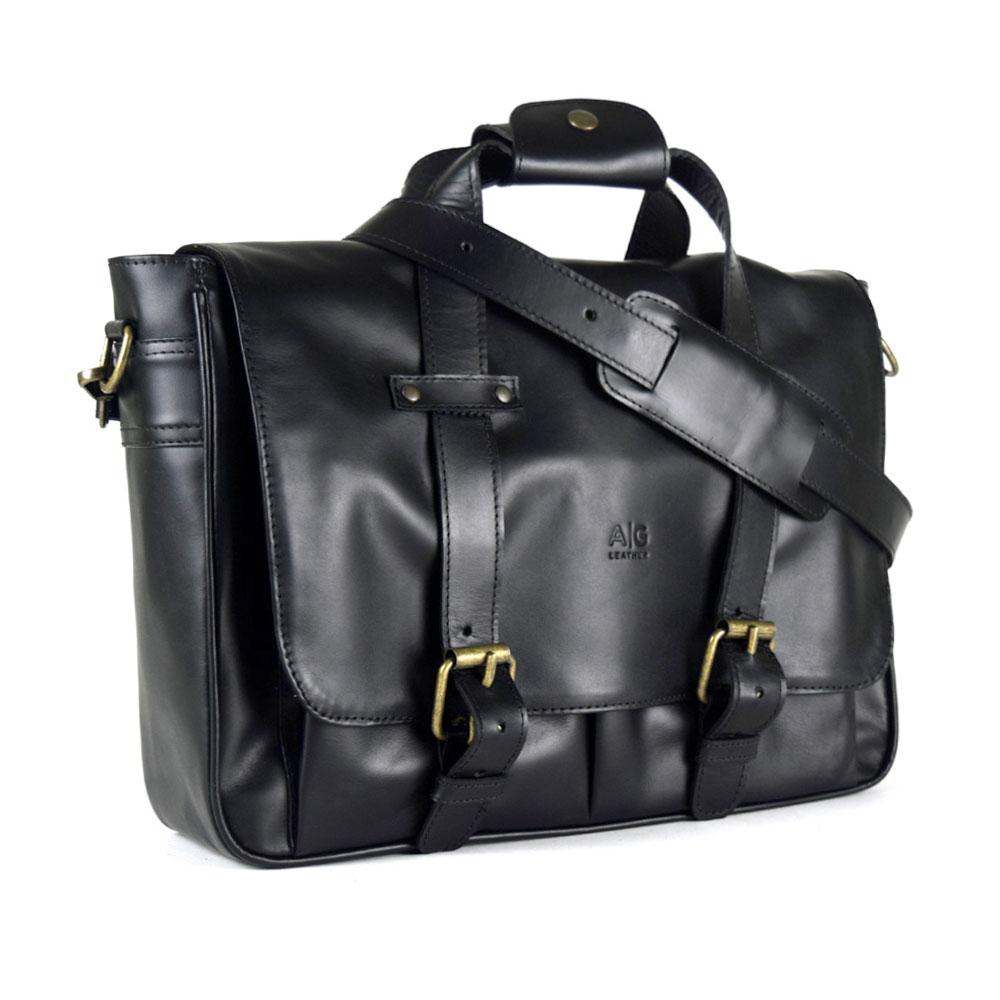 Montana Portfolio XL Briefcase Legal Size in Black Leather