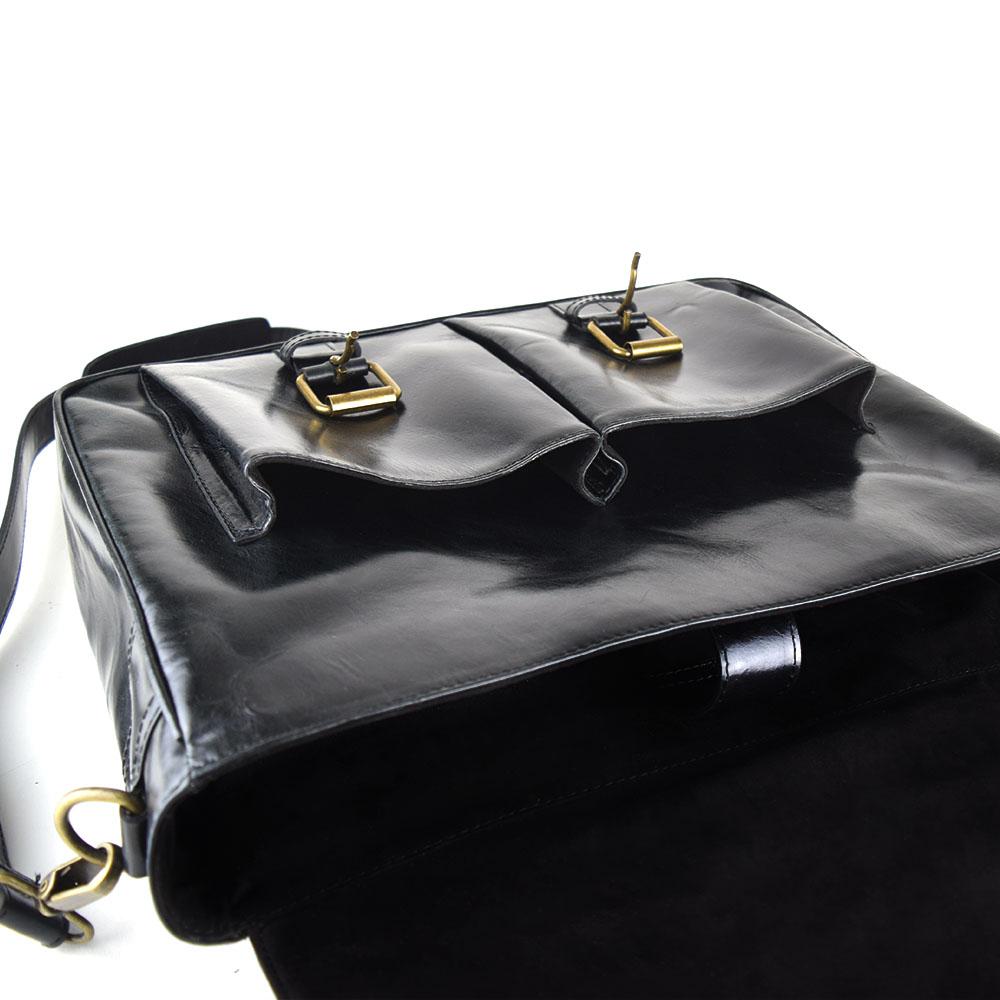 Montana Portfolio XL Briefcase Legal Size in Black Leather