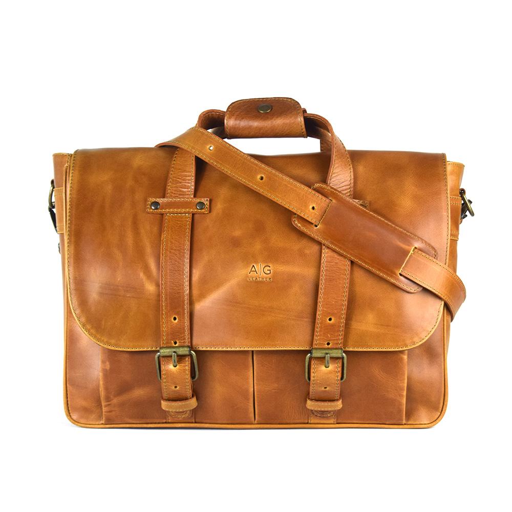 Montana Portfolio XL Briefcase Legal Size in Cognac Leather