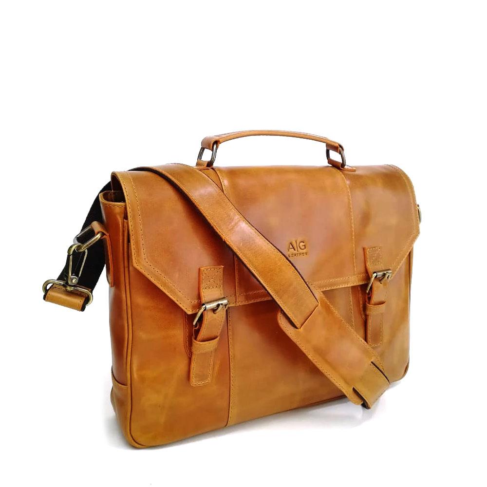 Leather messenger 2025 bag sale