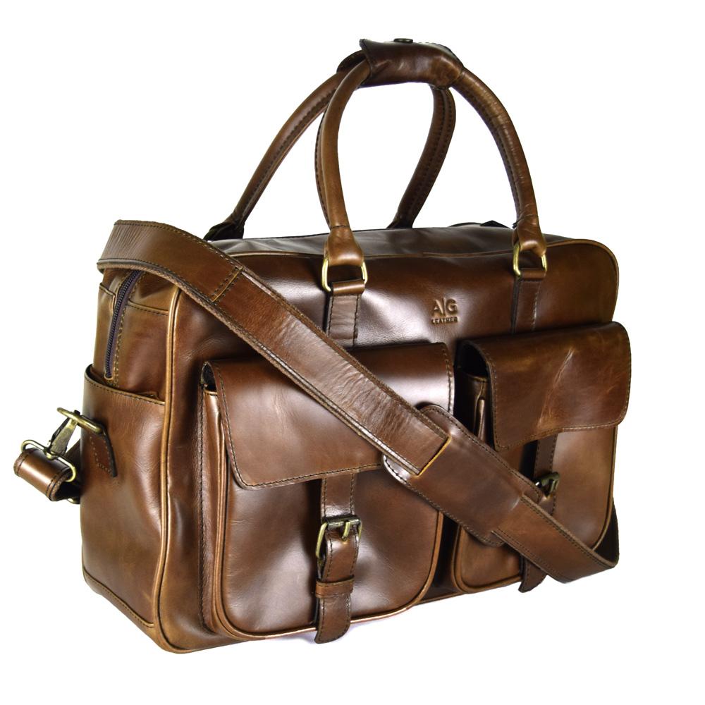 Overnighter Briefcase in Chocolate Leather - Final Sale: No Returns or Exchanges