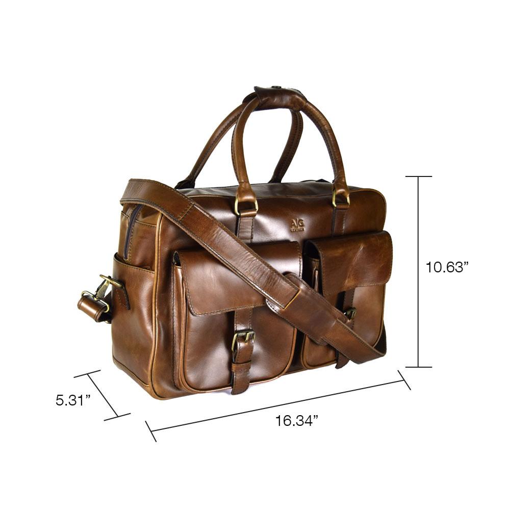 Overnighter Briefcase in Chocolate Leather - Final Sale: No Returns or Exchanges