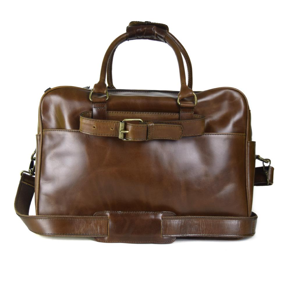 Overnighter Briefcase in Chocolate Leather - Final Sale: No Returns or Exchanges