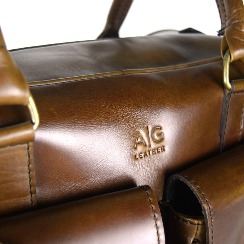 Overnighter Briefcase in Chocolate Leather - Final Sale: No Returns or Exchanges