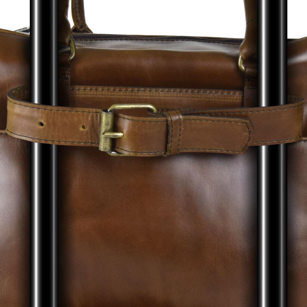 Overnighter Briefcase in Chocolate Leather - Final Sale: No Returns or Exchanges