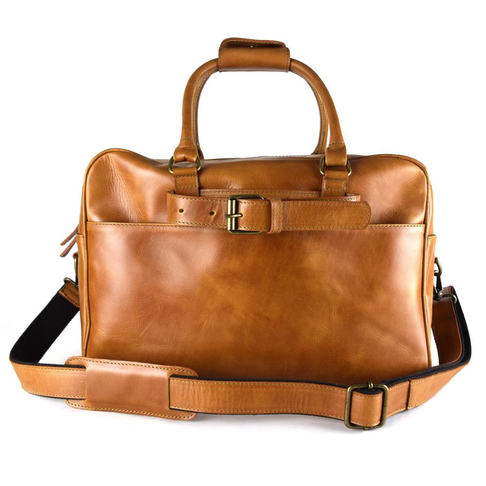 Overnighter Briefcase in Cognac Leather