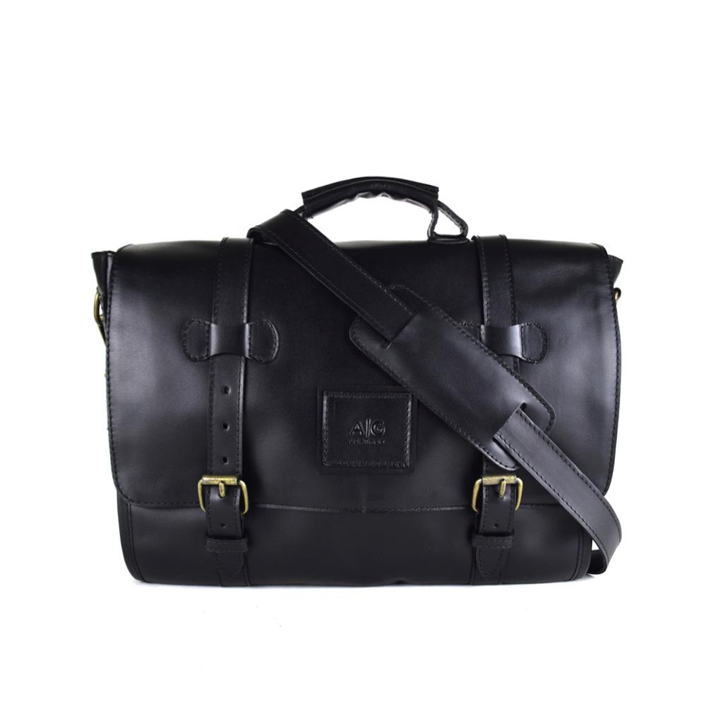 Wyoming Portfolio Briefcase in Black Leather - Harley logo - Final Sale: No Returns or Exchanges - 45% off