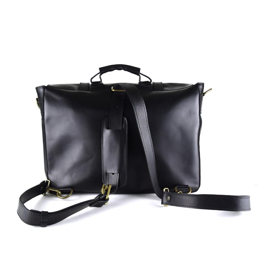 Wyoming Portfolio Briefcase in Black Leather - Harley logo - Final Sale: No Returns or Exchanges - 45% off