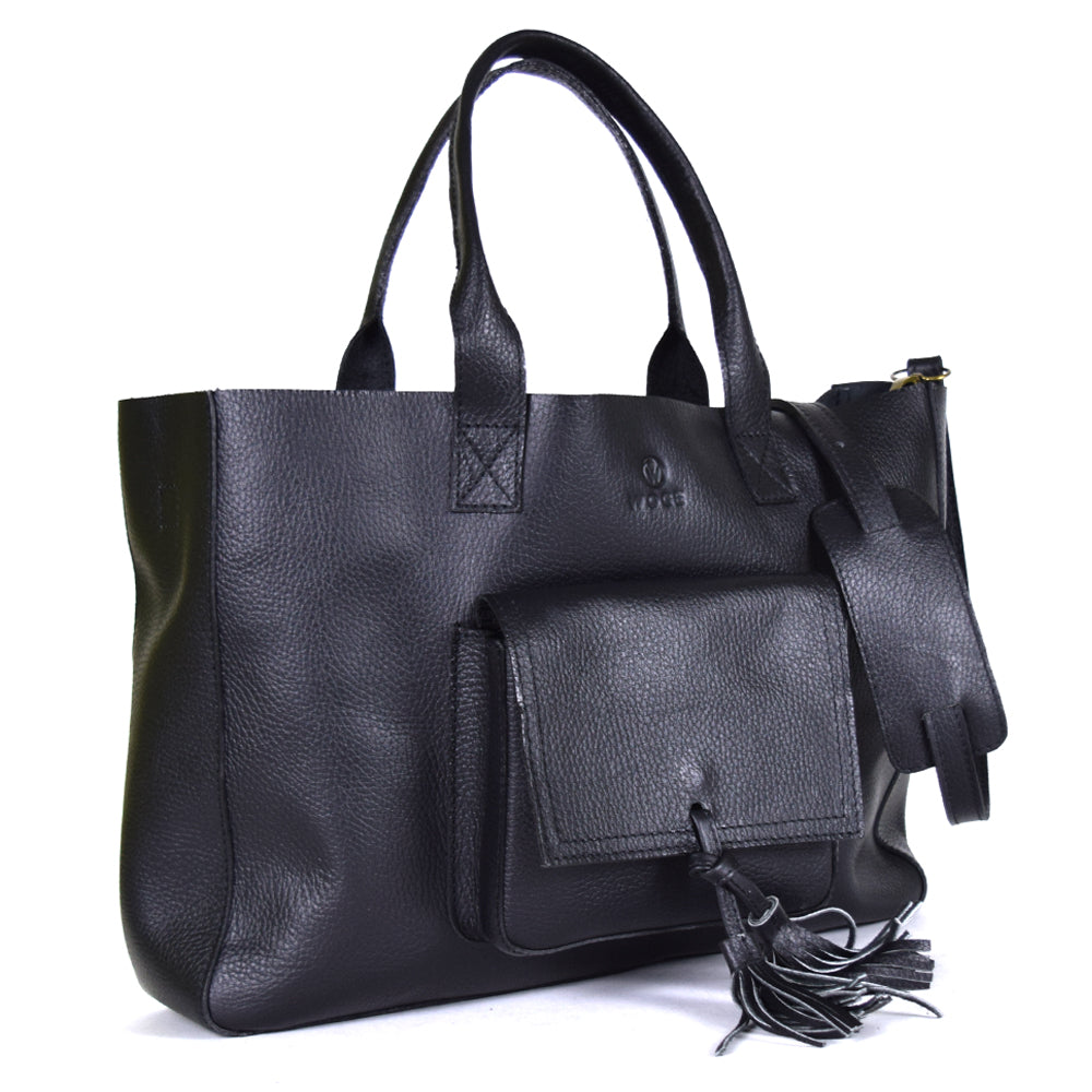 Western Bag in Black Leather - Final Sale: No Returns or Exchanges