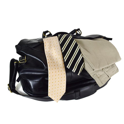 Travel Bag with shoe compartment in Black Leather with - Professional Players Favorite Weekender