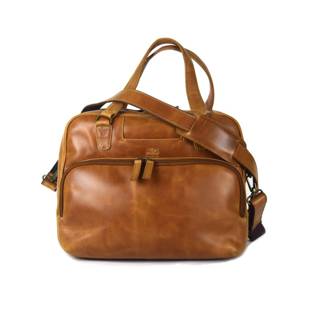 Travel Bag with shoe compartment in Cognac color Leather - Professiona – AG  Leather - Shop Leather - HandCrafted
