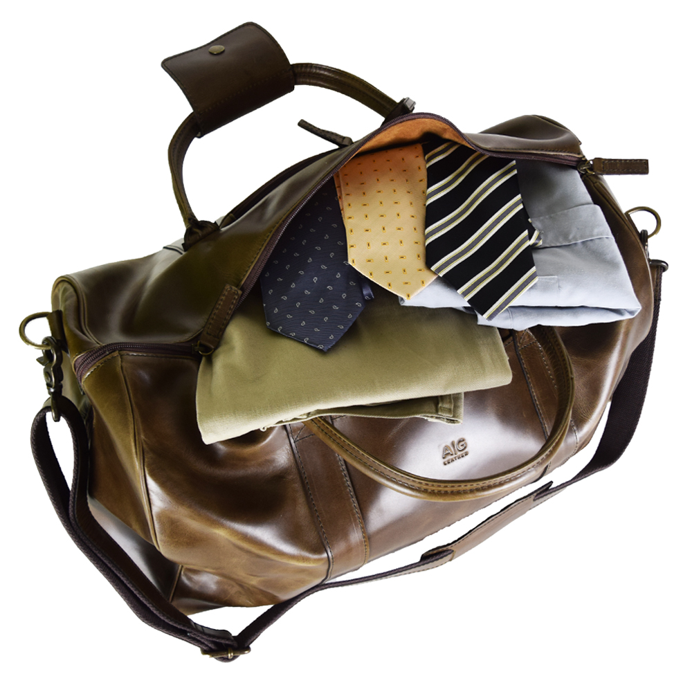 Duffel Bag size XL 100% Leather Chocolate Color + free case!! - Image 7