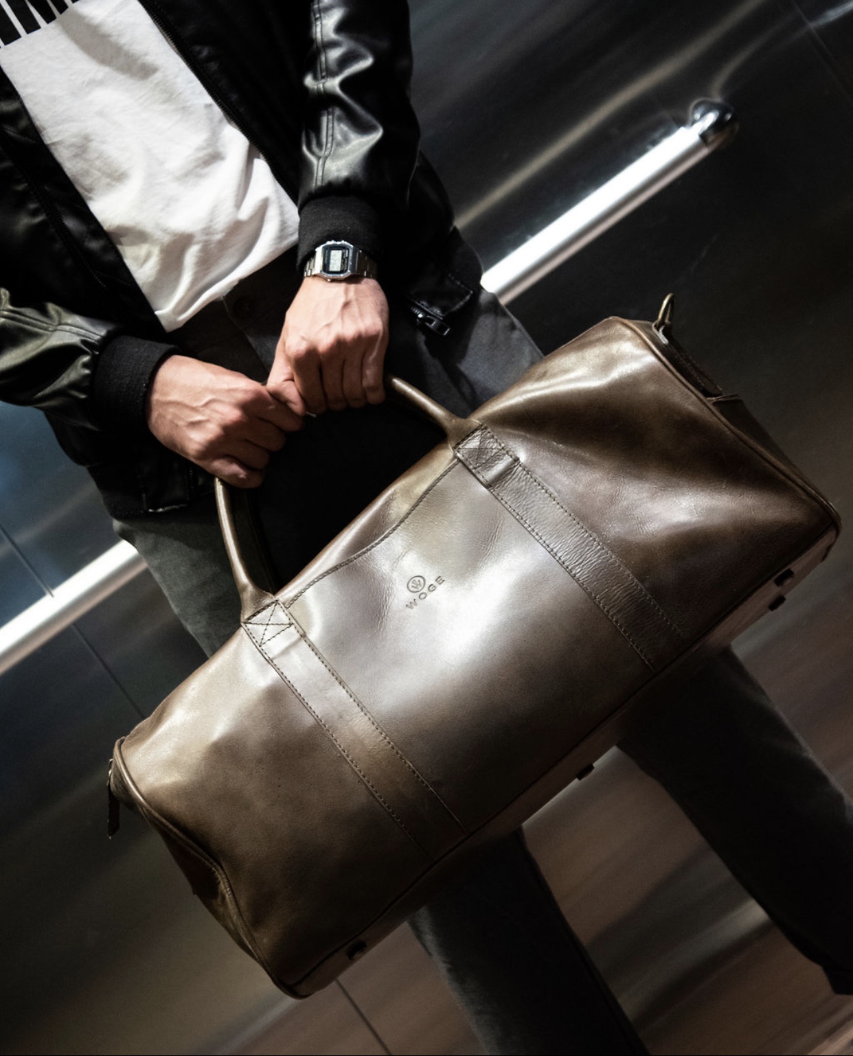 Duffel Bag 100% Leather Chocolate Color + free case!! - Image 9
