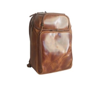 Back pack XL 100% genuine honey leather travel  for 17" laptop